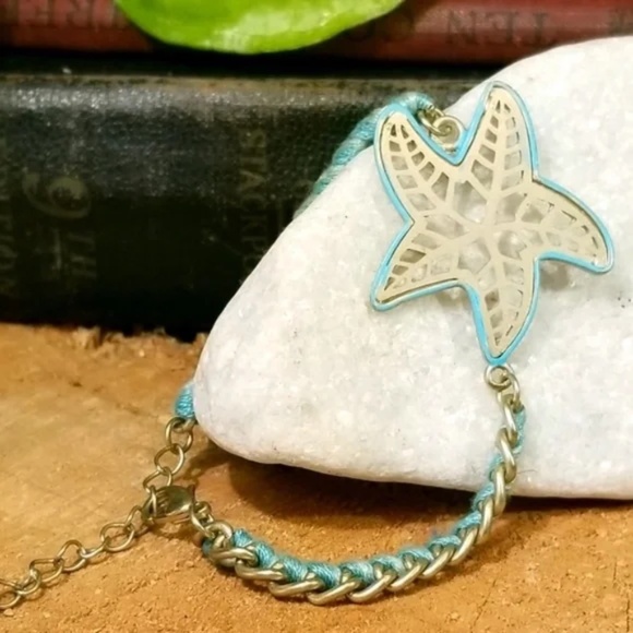 Metal Starfish Link and Corded bracelet - Picture 3 of 9